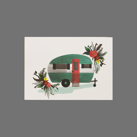 Pack of 8 Vintage Camping Trailer Greeting Cards – Floral Design | Made in USA JuLu Cards  Blank Cards
