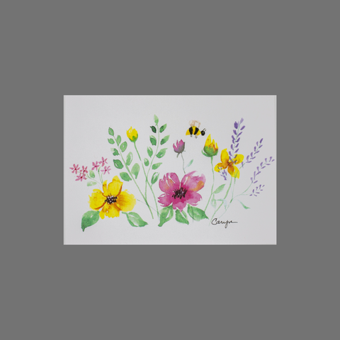 Set of 8 Floral Greeting Cards With Bee Design – 3.5x5 Inch | Made in USA JuLu Cards  Blank Cards