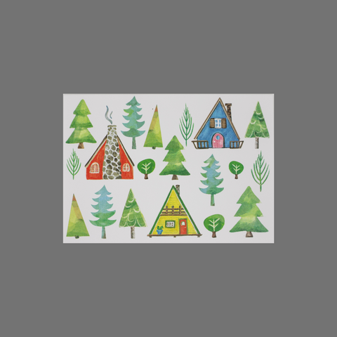 Pack of 8 Rustic Cabin Greeting Cards – Watercolor Woods Design | Made in USA JuLu Cards  Blank Cards
