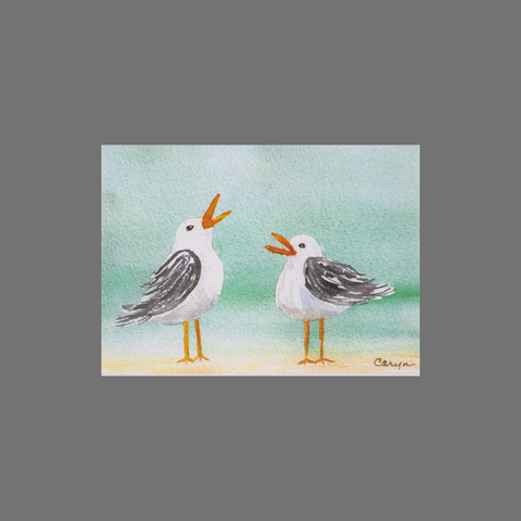 Pack of 8 Coastal Seagull Greeting Cards – 3.5x5 Inch Watercolor Art | Made in USA JuLu Cards  Blank Cards