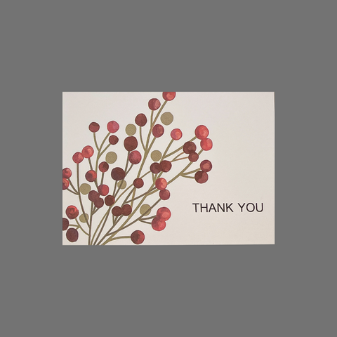 Pack of 8 Thank You Cards – Branches and Berries Design | Made in USA JuLu Cards  Thank You Cards