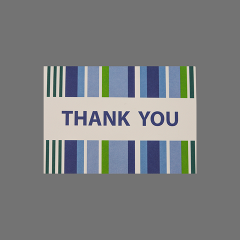 Pack of 8 Thank You Cards – Blue Green Stripe Design – JuLu Cards | Made in USA JuLu Cards  Thank You Cards