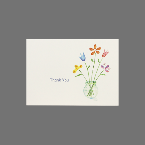 Pack of 8 Thank You Greeting Cards – Floral Vase Design | Handmade in USA JuLu Cards  Thank You Cards