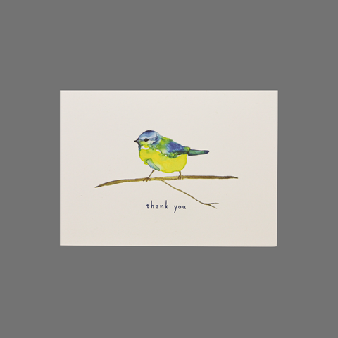 Pack of 8 Thank You Cards – Blue Yellow Bird Watercolor Design | Made in USA JuLu Cards  Thank You Cards