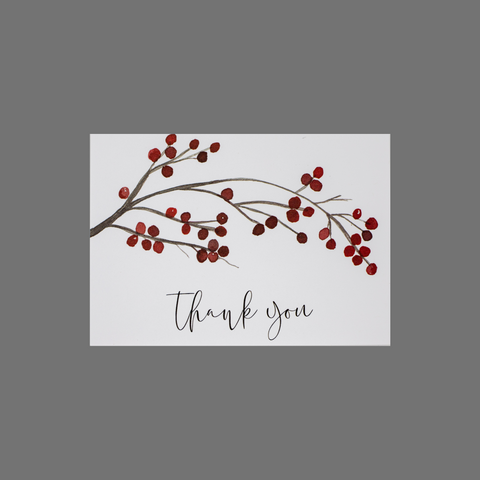 Pack of 8 Thank You Greeting Cards – Watercolor Berries Design – JuLu Cards | Made in USA JuLu Cards  Thank You Cards