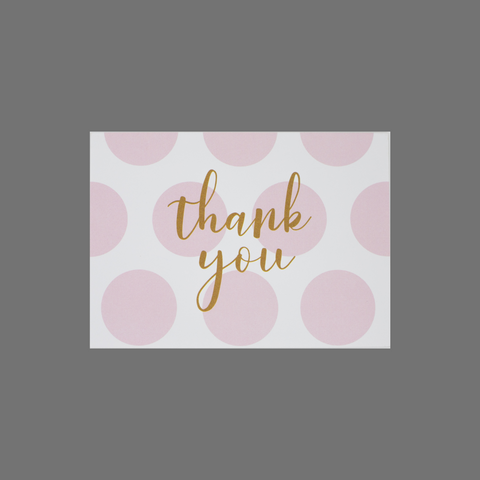 Pack of 8 Thank You Greeting Cards – Pink Circles Design | Made in USA JuLu Cards  Thank You Cards
