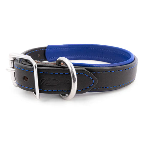 Padded Black Leather Dog Collar – Durable Bridle Leather with Soft Lining | Handcrafted in USA for Comfort and Strength Auburn Leathercrafters  item