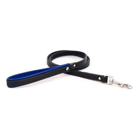 Padded Bridle Leather Dog Leash With Soft Lining – Black Red Stitching – Auburn Leathercrafters | Made in USA Auburn Leathercrafters  item