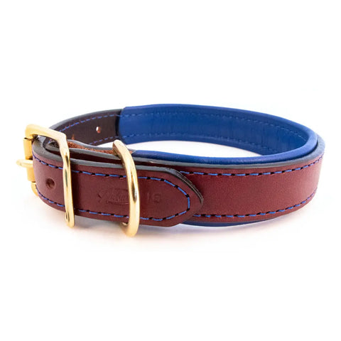 Padded Burgundy Leather Dog Collar – Soft Lined Bridle Leather Standard Collar | Made in USA Auburn Leathercrafters  item