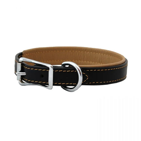 Padded Burgundy Leather Dog Collar – Soft Lined Bridle Leather Standard Collar | Made in USA Auburn Leathercrafters  item