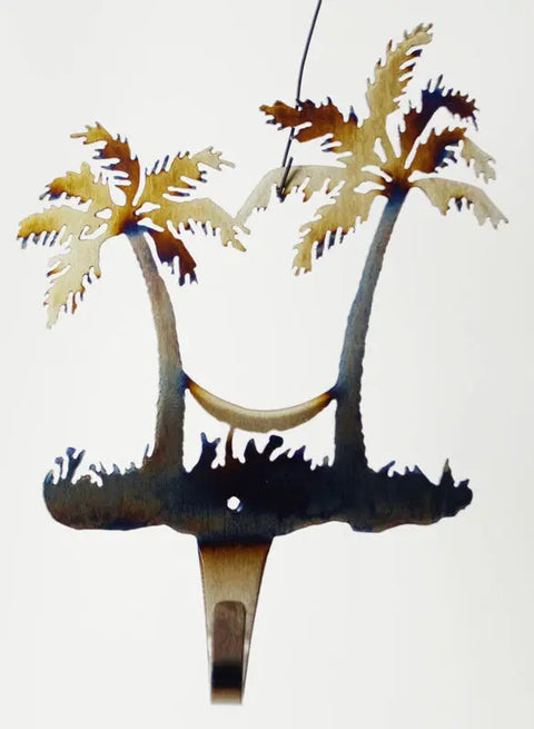 Palm Tree Hammock Wall Hook – Steel Coat and Towel Hanger | Handmade in USA Knights Home Decor  item