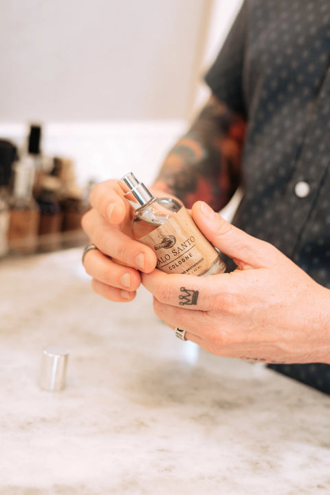 Palo Santo Cologne 50ml – Handcrafted Matte Black Bottle – Natural Scent Blend | Made in USA The Bearded Brotherhood  Cologne