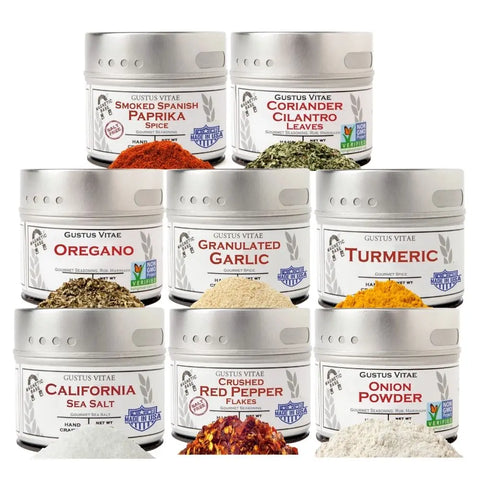 Pantry Starter Kit – 8 Essential Seasonings and Spices | Made in USA Gustus Vitae  Collections & Gift Sets