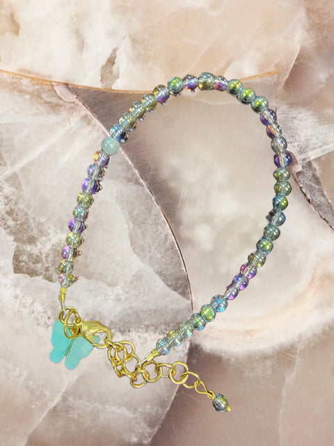 Pastel Butterfly Beaded Bracelet Michelle Marie Boutique  Bracelet