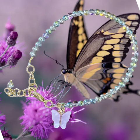 Pastel Butterfly Beaded Bracelet Michelle Marie Boutique  Bracelet