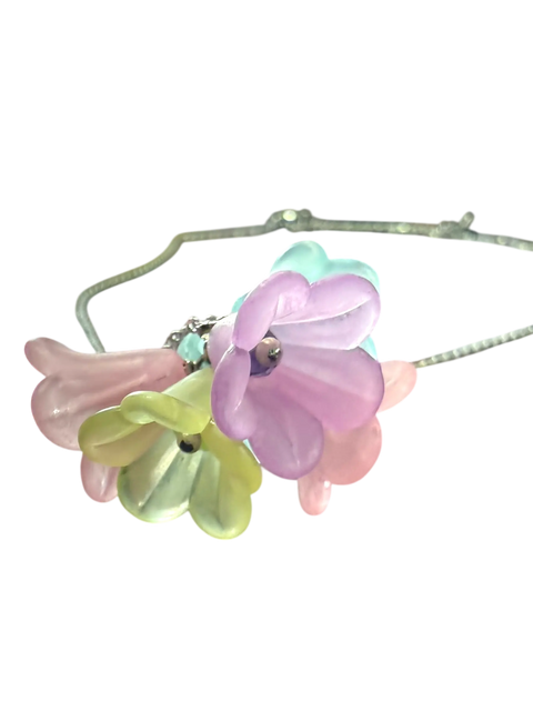 Pastel Lucite Flower Necklace With Stainless Steel Chain – Adjustable 16 to 20 Inch Length | Made in USA Michelle Marie Boutique  Necklace