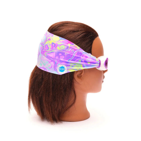 Pastel Swirl Swim Goggles – Tangle-Free Strap, Purple Lenses, One Size Fits Kids to Adults | Assembled in USA Splash Place  Swim Goggles