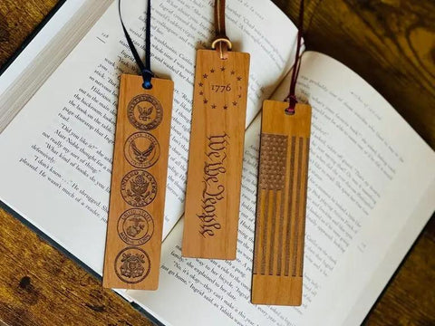 Patriot's Hardwood Engraved Bookmark Set American Grains LLC 