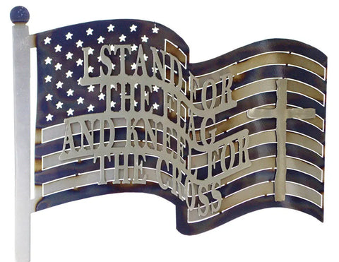 Patriotic American Flag Wall Art – Custom Metal Cross Design | Veteran Owned | Made in USA Handcrafted Decor Knights Home Decor  item