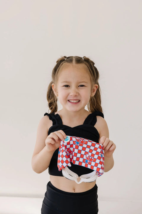 Patriotic American Star Swim Goggles – Anti-Fog, Tangle-Free Strap for Kids and Adults | Assembled in USA Splash Place  Swim Goggles
