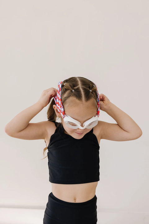 Patriotic American Star Swim Goggles – Anti-Fog, Tangle-Free Strap for Kids and Adults | Assembled in USA Splash Place  Swim Goggles