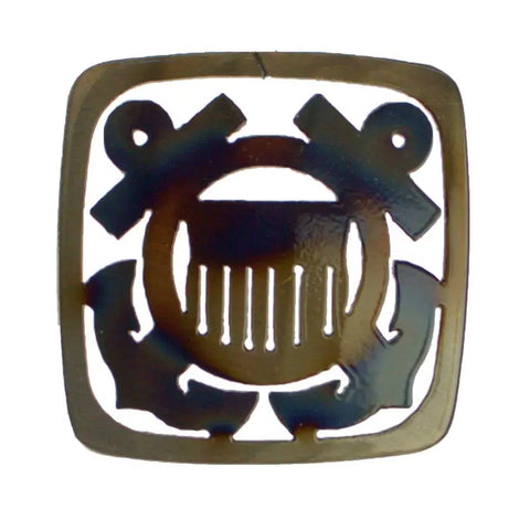 Patriotic Coast Guard Metal Coaster – Handcrafted Durable Drinkware Accessory | Made in USA Veteran-Owned Knights Home Decor  item