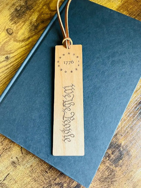 Patriotic Hardwood Bookmark Set – Engraved Wood Book Accessories | Made in USA American Grains LLC 