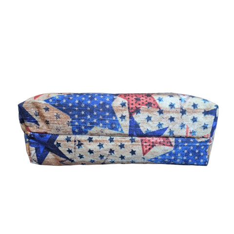 Patriotic Makeup Bag Set – Rustic Star Design Cosmetic Pouch Trio | Handmade Cotton Lining | Made in USA Frances Farm & Craft  Cosmetic bags