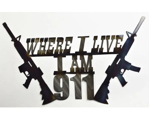 Patriotic Metal Wall Art 18 Inch – Handmade USA Fabricated Rifle Statement | Veteran Owned Knights Home Decor  item