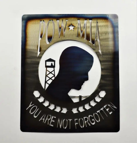 Patriotic POW MIA Metal Wall Art – Remembrance Decor | Made in USA Veteran Tribute Knights Home Decor  item
