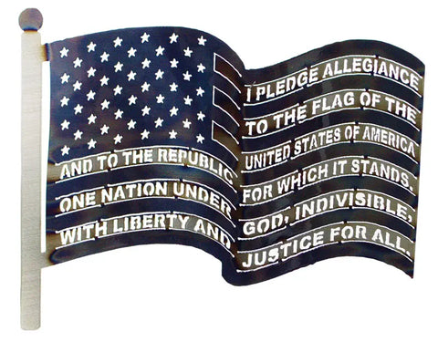 Patriotic Pledge of Allegiance Wall Art – Custom American Flag Decor | Handcrafted in USA Knights Home Decor  item