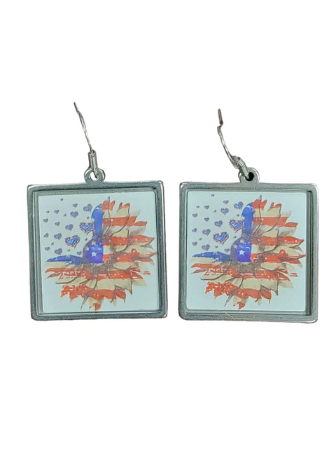 Patriotic Sunflower Earrings | Sterling Silver | Handmade in USA Michelle Marie Boutique  Earrings