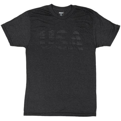 Men's TriBlend Patriotic USA T-Shirt – Heather Black – Made in USA Proudly USA  T-shirt