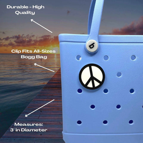 Peace Sign Tote Bag Charm – BOGLETS Compatible | Made in USA Chatelet Manufacturing 