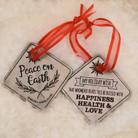 Peace on Earth Holiday Ornament – Recycled Lead-Free Pewter Decor | Made in USA Whitney Howard Designs  Ornaments