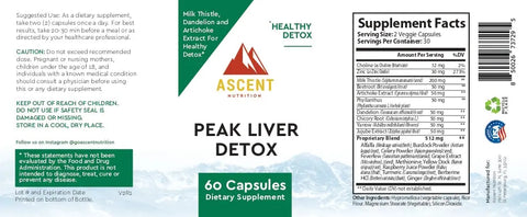 Peak Liver Detox, 60 Capsules, 512 Mg AscentNutrition  simple