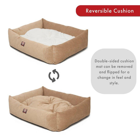 Villa Luxe Plush Bagel Pet Bed – Durable Upholstery Fabric – Handcrafted in USA Majestic Pet 