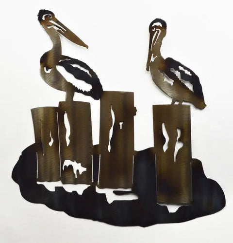 Pelican Metal Wall Art – Coastal Rustic Decor – Handcrafted Metal Sculpture | Made in USA Knights Home Decor  item