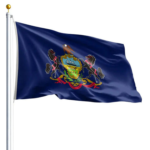 Pennsylvania State Flag – UV-Resistant Outdoor Nylon – Freedom Flag & Pole | Made in USA Freedom Flag and Pole 