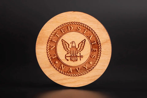 Personalized 3.5 Inch Wooden Coaster Sets With Cork Bottom – Handcrafted American Barware | Made in USA American Grains LLC 