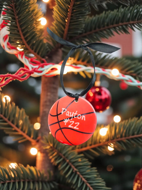 Personalized Basketball Ceramic Ornament – Custom Sports Keepsake Gift | Made in USA Michelle Marie Boutique  Ornaments