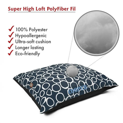 Personalized Fusion Super Value Dog Bed – Durable Poly-Cotton Cushion | Made in USA Majestic Pet