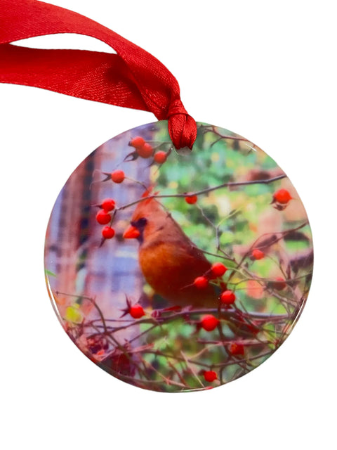 Personalized Memorial Cardinal Ceramic Ornament 3 Inch – Custom Holiday Keepsake | Made in USA Michelle Marie Boutique 