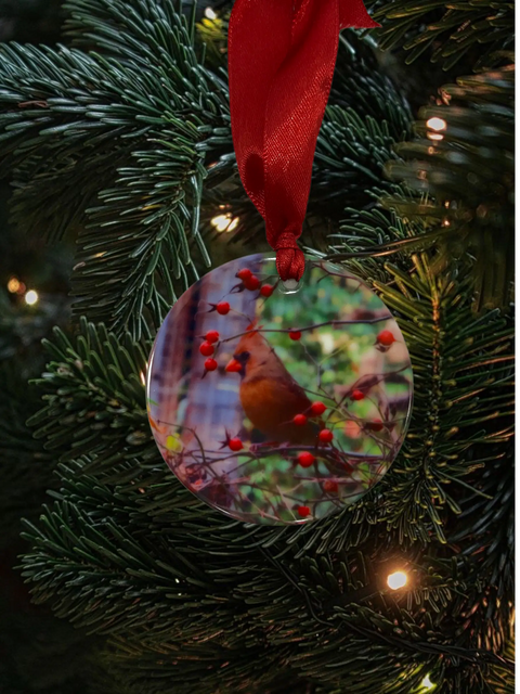 Personalized Memorial Cardinal Ceramic Ornament 3 Inch – Custom Holiday Keepsake | Made in USA Michelle Marie Boutique 