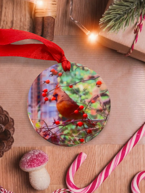 Personalized Memorial Cardinal Ceramic Ornament 3 Inch – Custom Holiday Keepsake | Made in USA Michelle Marie Boutique 