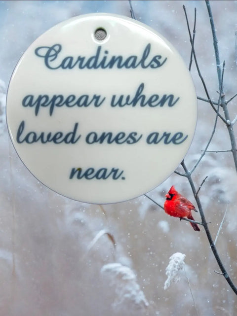Personalized Memorial Cardinal Ceramic Ornament 3 Inch – Custom Holiday Keepsake | Made in USA Michelle Marie Boutique 