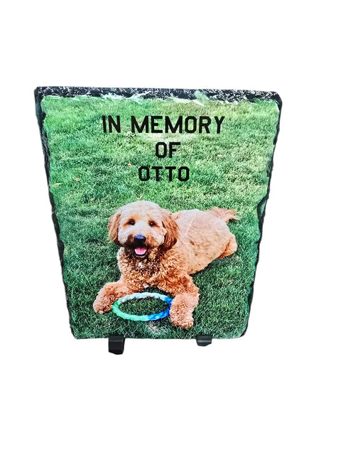 Personalized Slate Stone Photo Memorial – Custom Engraved Remembrance Plaque | Made in USA Michelle Marie Boutique 