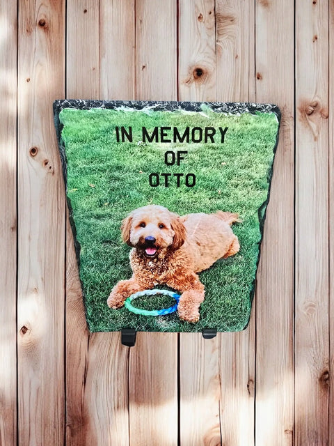 Personalized Slate Stone Photo Memorial – Custom Engraved Remembrance Plaque | Made in USA Michelle Marie Boutique 