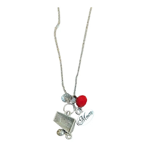 Personalized Soccer Charm Necklace Stainless Steel Chain – Pewter Goal & Ball Pendant | Made in USA Michelle Marie Boutique  Necklace