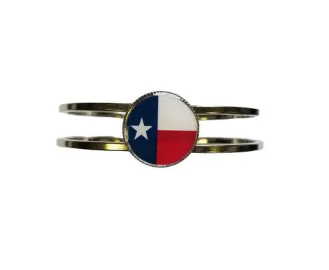 Personalized State Flag Cuff Bracelet 7-8 Inch – Rhodium Plated Custom Jewelry | Made in USA Michelle Marie Boutique  Bracelet